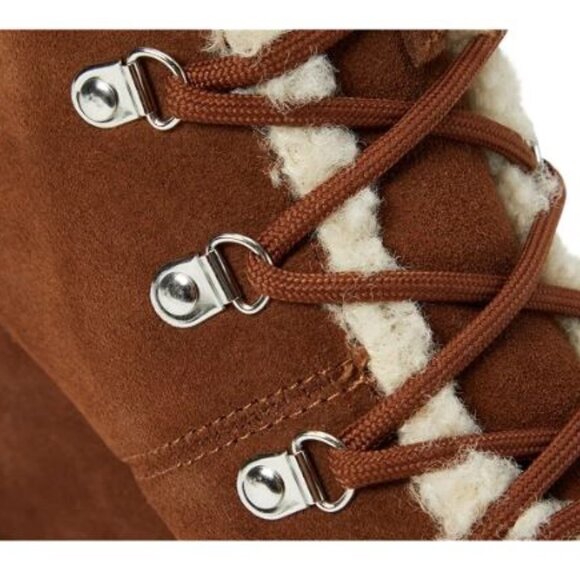 Cognac Suede Steve Madden Marcel Wedge Boot Size Various - Picture 6 of 8